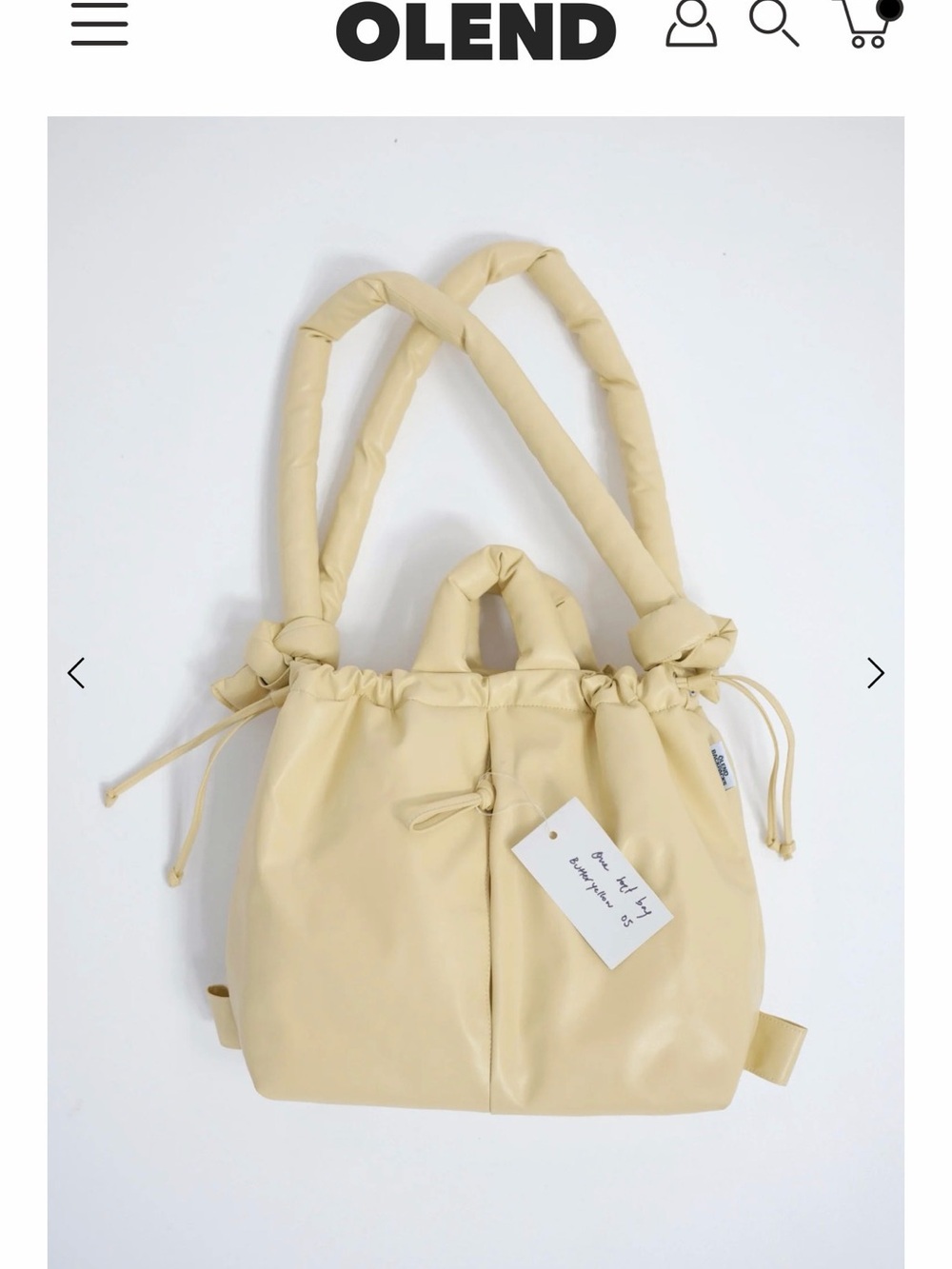 Vegan Leather Shoulder Tote in Pale Yellow
